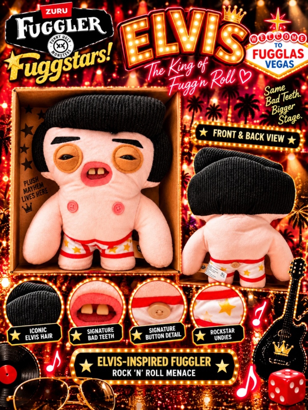 FUGGLER FUGGSTARS– ELVIS INSPIRED FUGGSTARS PLUSH